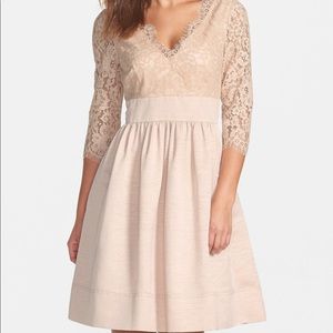 ELIZA J. Lace & Faille Dress